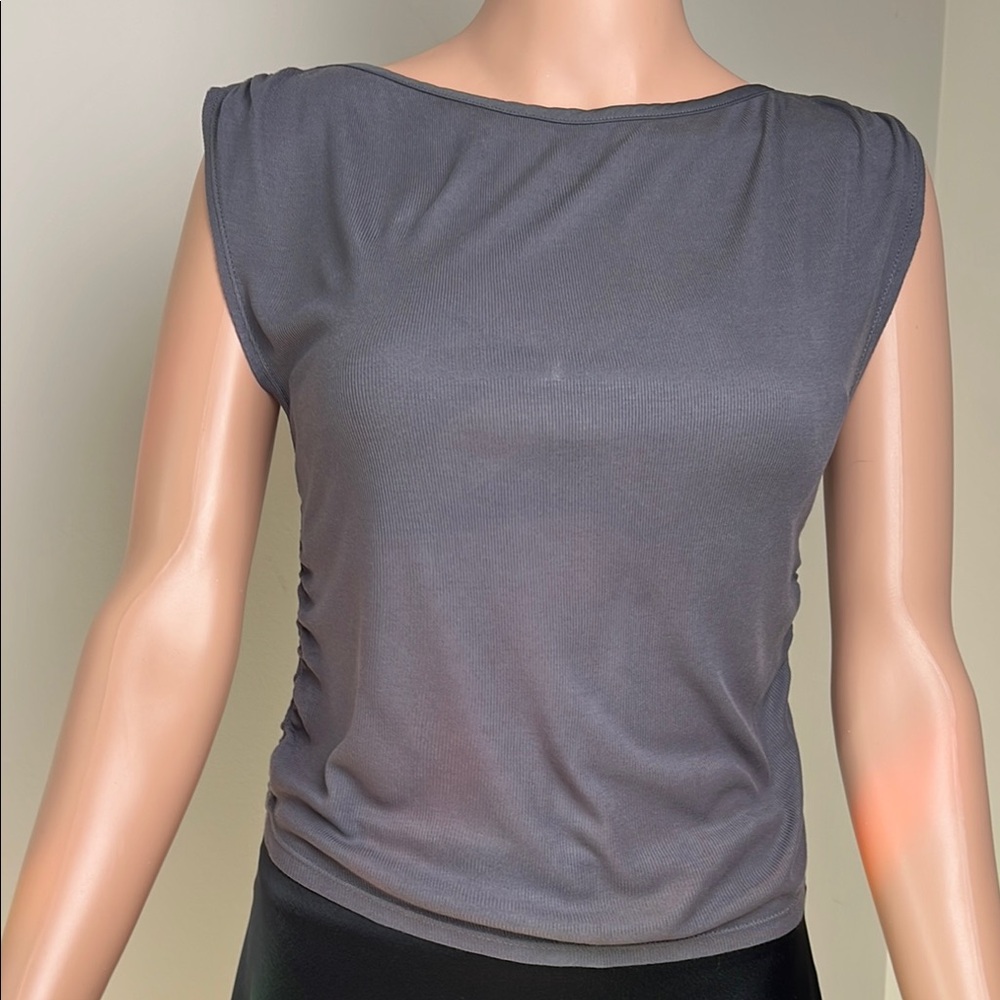 Free People Gray Fitted Muscle Tee